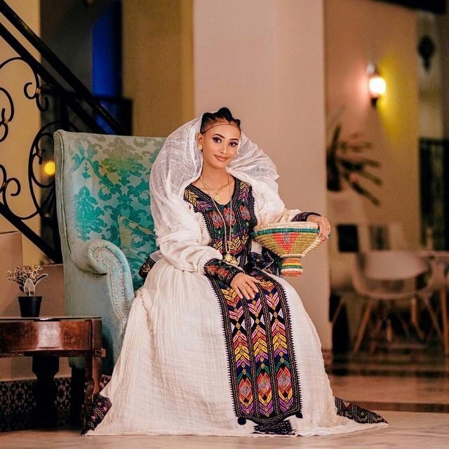 Magnificent Axum Fetil Handwoven Habesha Dress with a Gorgeous Design, Zuria, Habesha libs, Habesha kemis, ሀበሻ