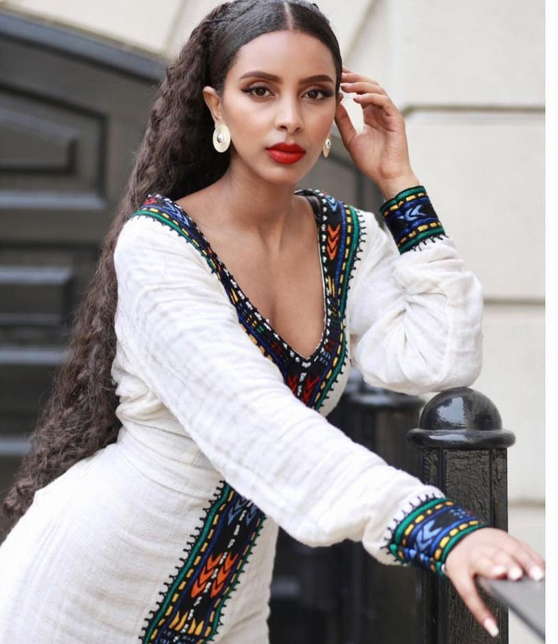Handwoven Habesha Dress Modern Habesha Kemis Ethiopian Traditional Dress Eritrean Dress ሀበሻ ቀሚስ ሀበሻ ልብስ