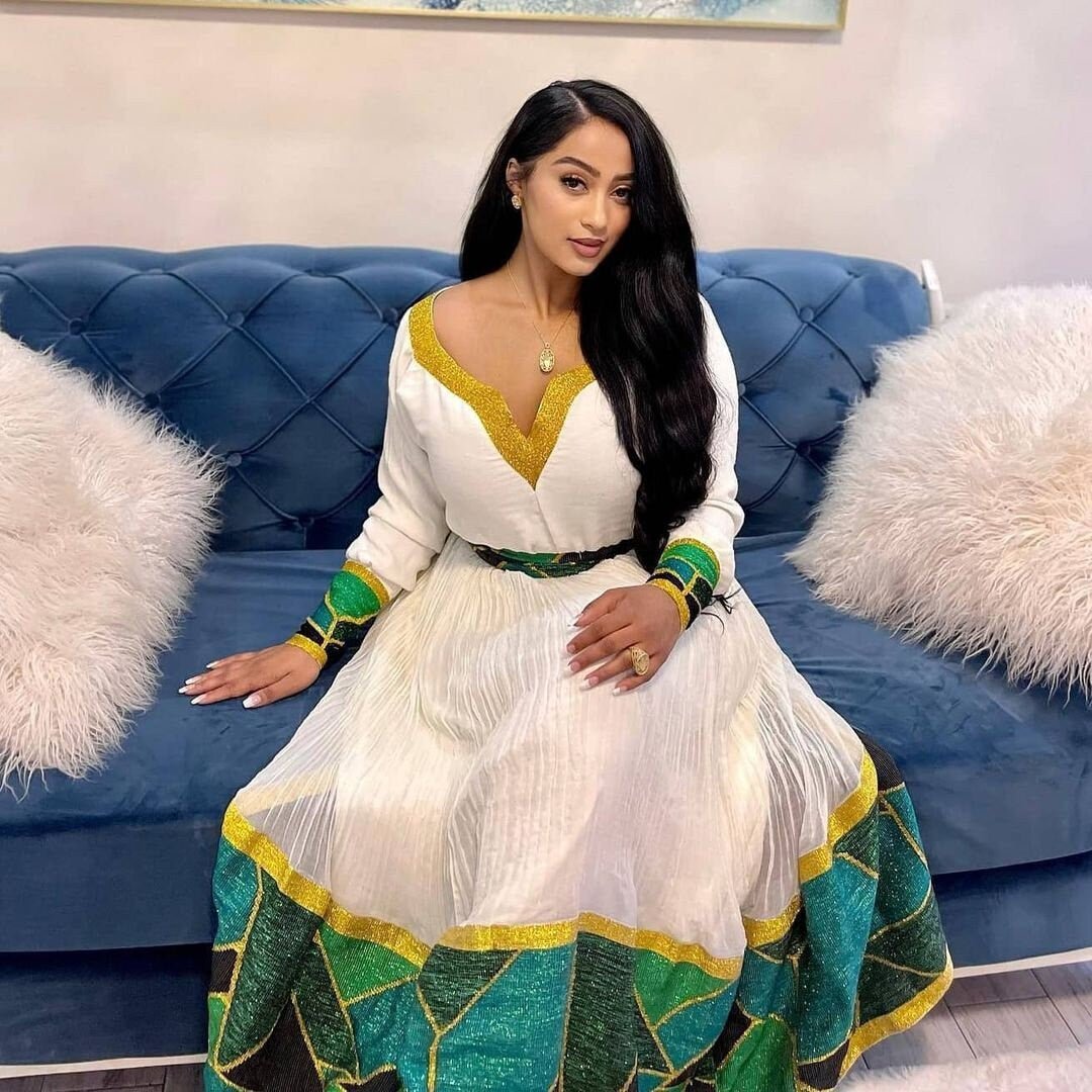 Beautiful Habesha Kemis Handwoven Habesha Dress For Ethiopian New Year Eritrean Dress ሀበሻ ቀሚስ ሀበሻ ልብስ