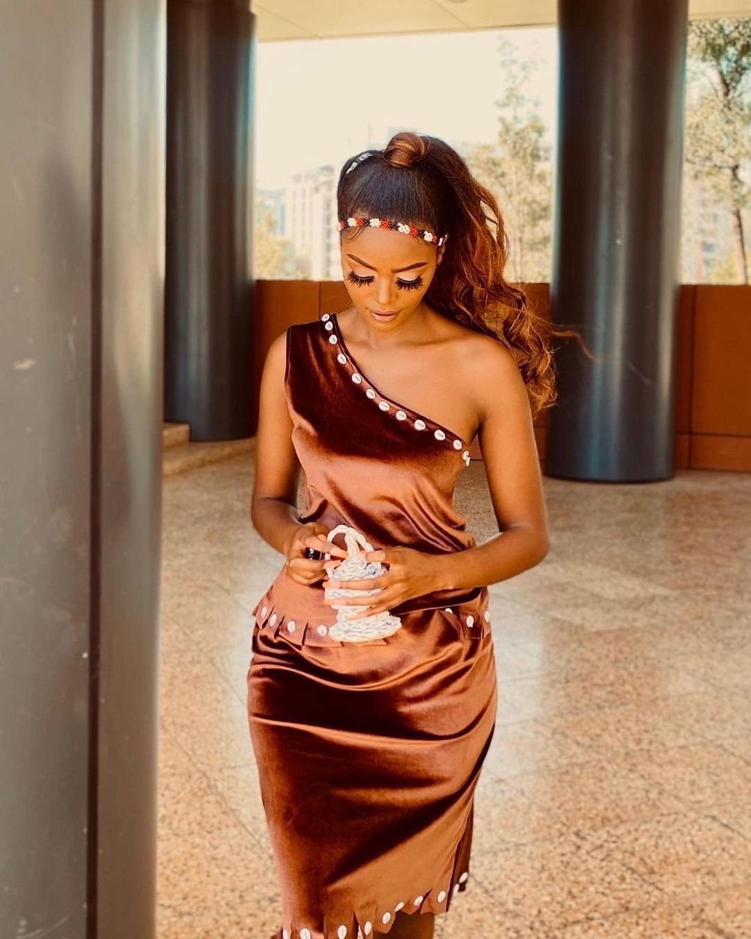 Shoa Oromo Dress Brown Oromo Dress With Accessories Habesha Dress αα α» ααα΅ αα α» αα₯α΅