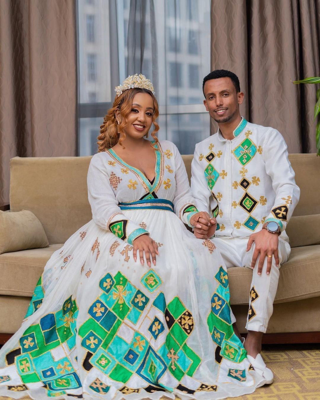 Couples' Wedding Cloth Habesha Wedding Dress Couples' Habesha Cloth Habesha Kemis Zuria Habesha Cloth for Couples αα α» ααα΅ αα α» αα₯α΅