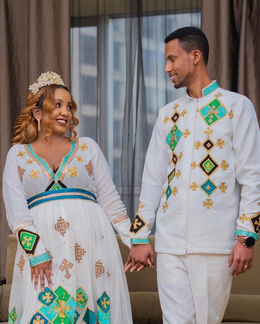 Couples' Wedding Cloth Habesha Wedding Dress Couples' Habesha Cloth Habesha Kemis Zuria Habesha Cloth for Couples αα α» ααα΅ αα α» αα₯α΅