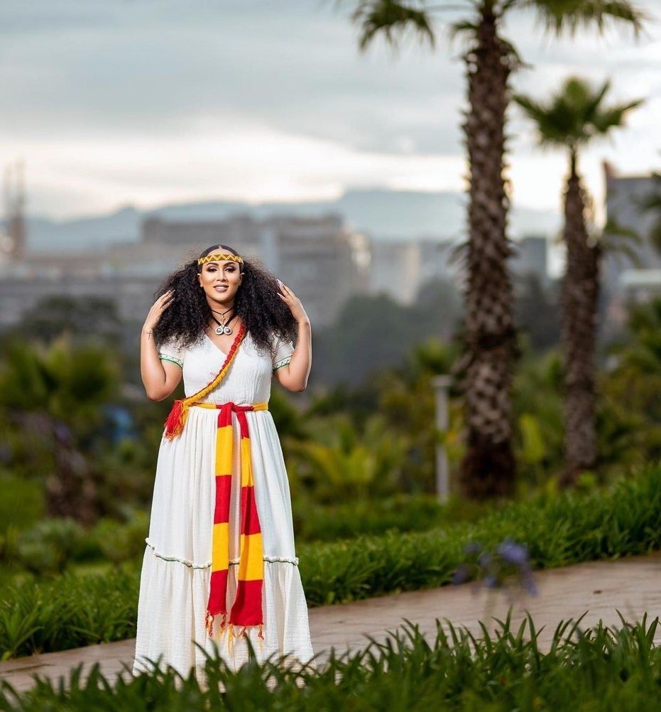 Simple Traditional Ethiopian Dress Habesha Dress Handwoven Habesha Kemis Modern Habesha Libs Eritrean Dress αα α» ααα΅ αα α» αα₯α΅