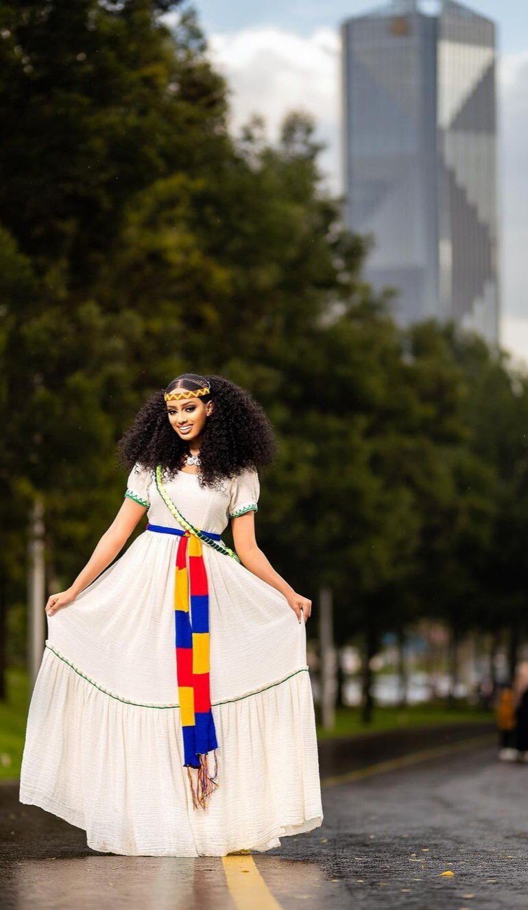 Simple Traditional Ethiopian Dress Habesha Dress Handwoven Habesha Kemis Modern Habesha Libs Eritrean Dress αα α» ααα΅ αα α» αα₯α΅
