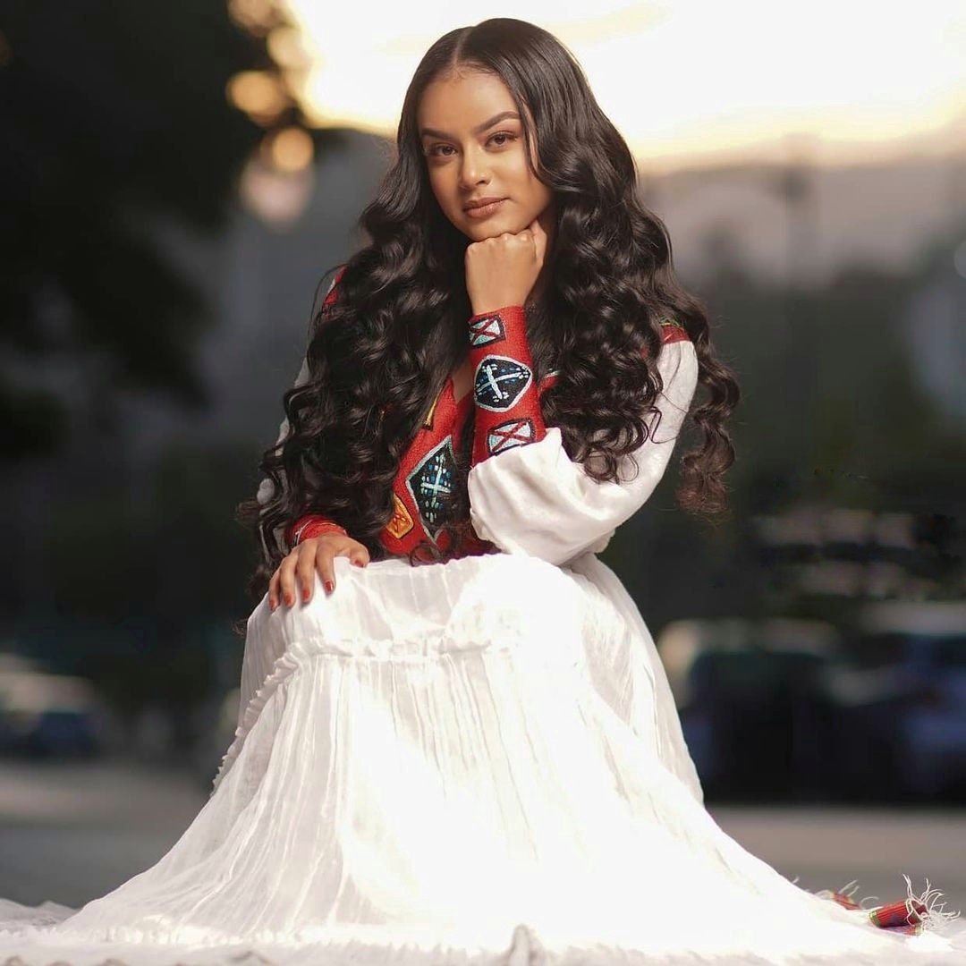 Exquisite Ethiopian Traditional Dress Habesha Dress Embroidery Habesha Dress Handwoven Habesha Kemis Zuria Eritrean Dress ሀበሻ ቀሚስ ሀበሻ ልብስ