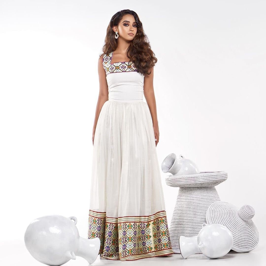 Modern Habesha Dress Handwoven Habesha Kemis Beautiful Traditional Dress Eritrean Dress ሀበሻ ቀሚስ ሀበሻ ልብስ