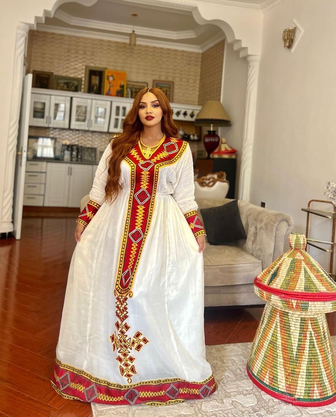 Beautiful Ethiopian Traditional Dress Modern Habesha Dress Handwoven Habesha Kemis Eritrean Dress ሀበሻ ቀሚስ ሀበሻ ልብስ