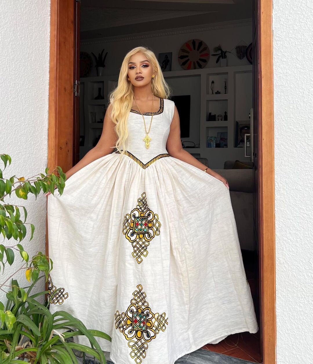 Handwoven Habesha Kemis Modern Habesha Dress Ethiopian Traditional Dress Eritrean Dress ሀበሻ ቀሚስ ሀበሻ ልብስ