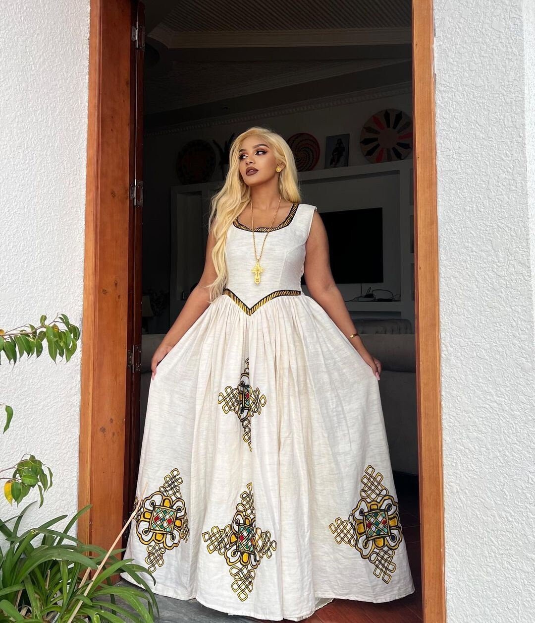 Handwoven Habesha Kemis Modern Habesha Dress Ethiopian Traditional Dress Eritrean Dress ሀበሻ ቀሚስ ሀበሻ ልብስ