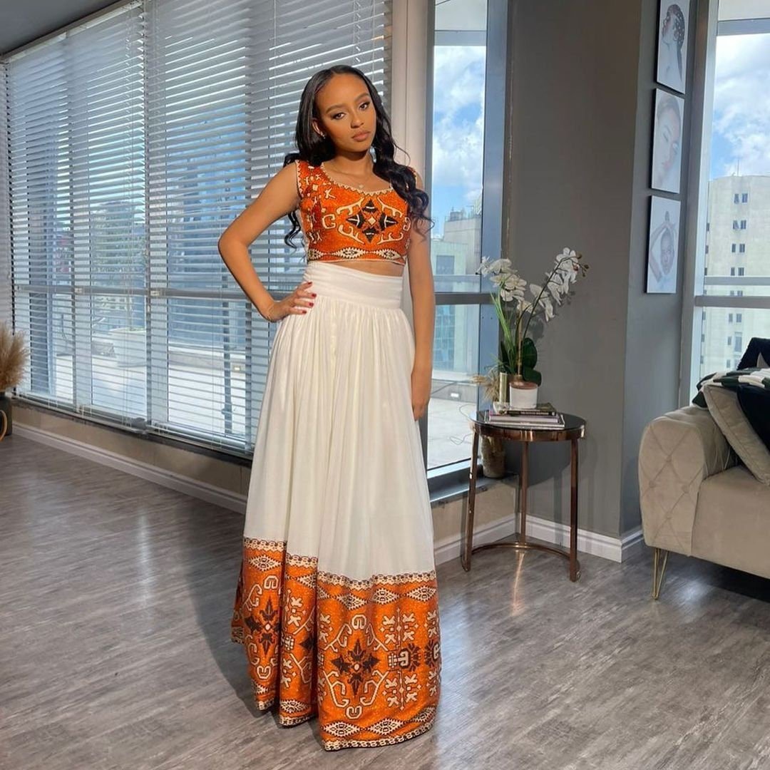 Modern Habesha Kemis Handwoven Habesha Dress For Ethiopian New Year Eritrean Dress ሀበሻ ቀሚስ ሀበሻ ልብስ