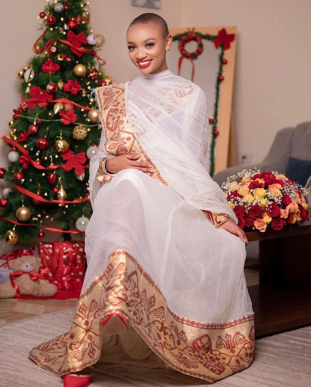 ethiopian traditional dress for new year Yellow Habesha Dress for New Year
