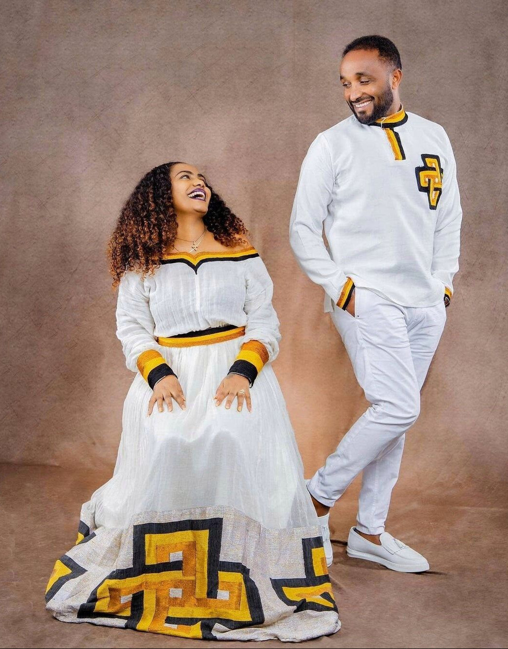 Handwoven Wedding cloth Habesha Couple's Wedding Cloth for Men and Women Wedding Habesha Cloth ሀበሻ