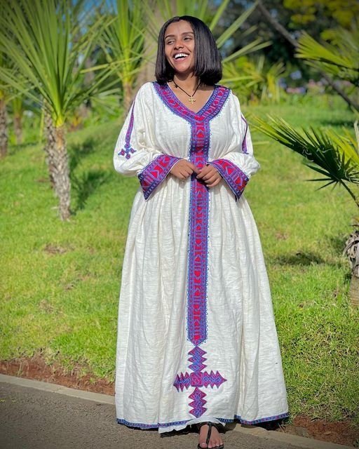 Modern Habesha Kemis Handwoven Habesha Libs Simple Habesha Dress Eritrean Dress αα α» ααα΅ αα α» αα₯α΅