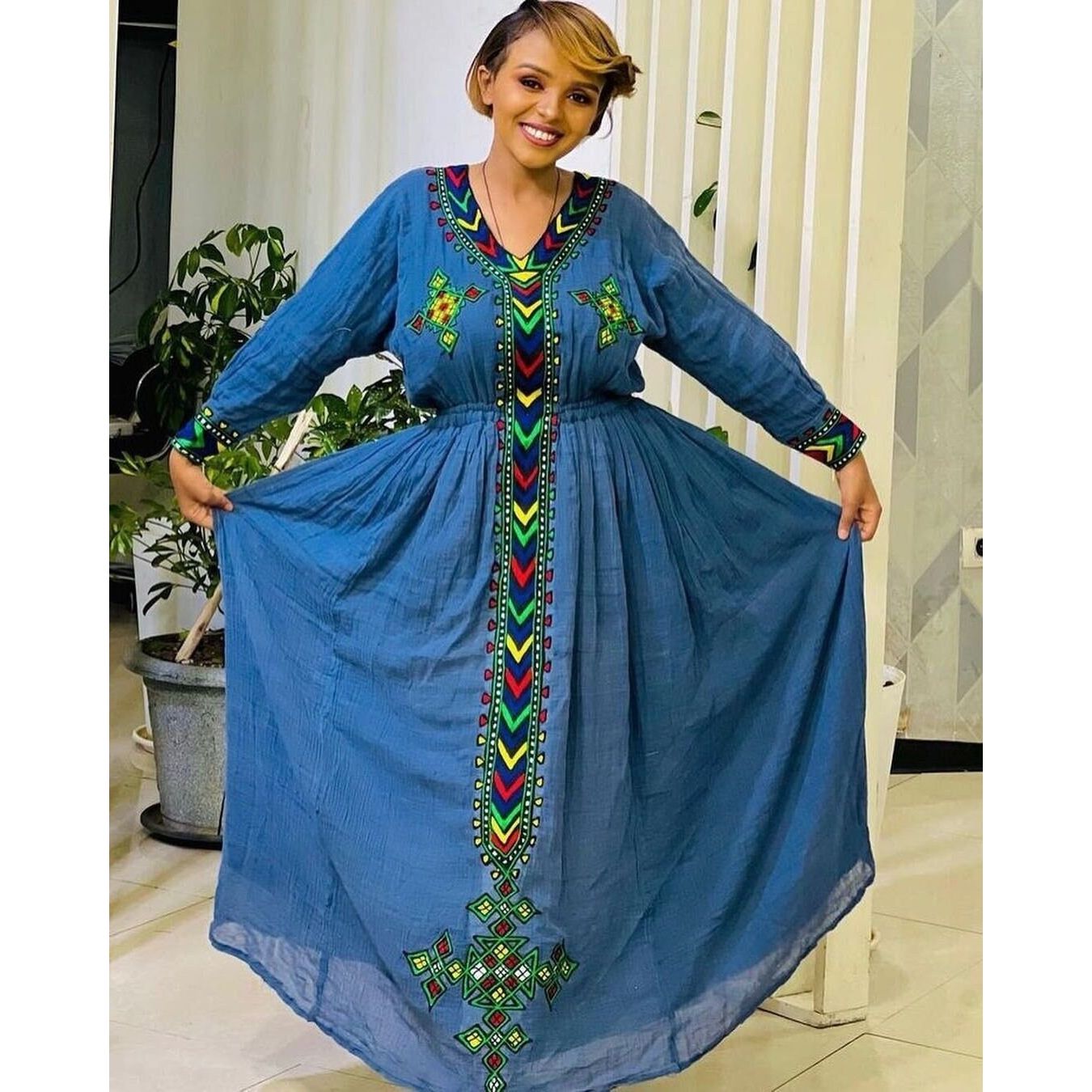 Amhara Traditional Attire Ethiopian Traditional Clothes 2017 Blue