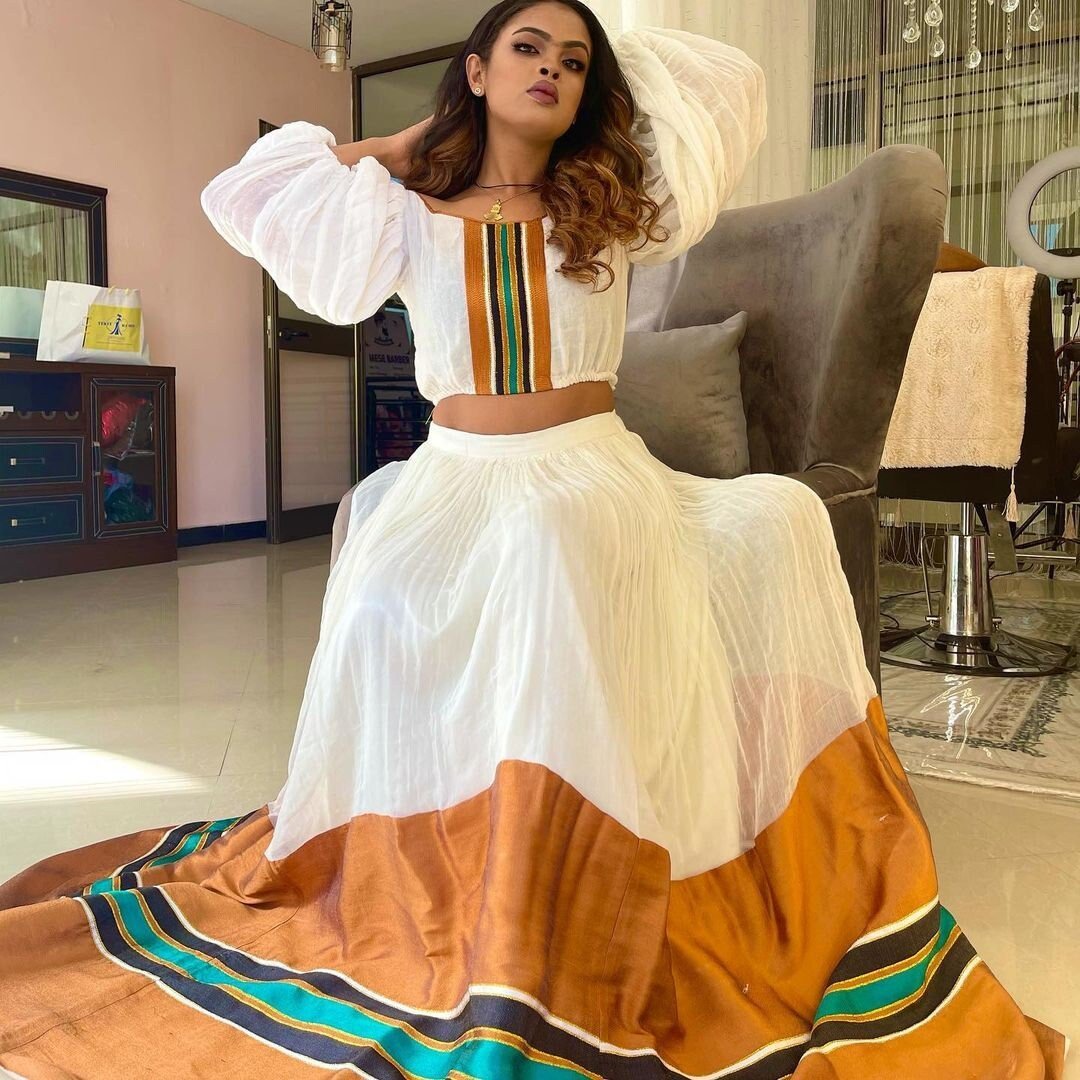 Beautiful Traditional Ethiopian Dress Simple Habesha Dress Handwoven Habesha Kemis Modern Habesha Libs Eritrean Dress ሀበሻ ቀሚስ ሀበሻ ልብስ