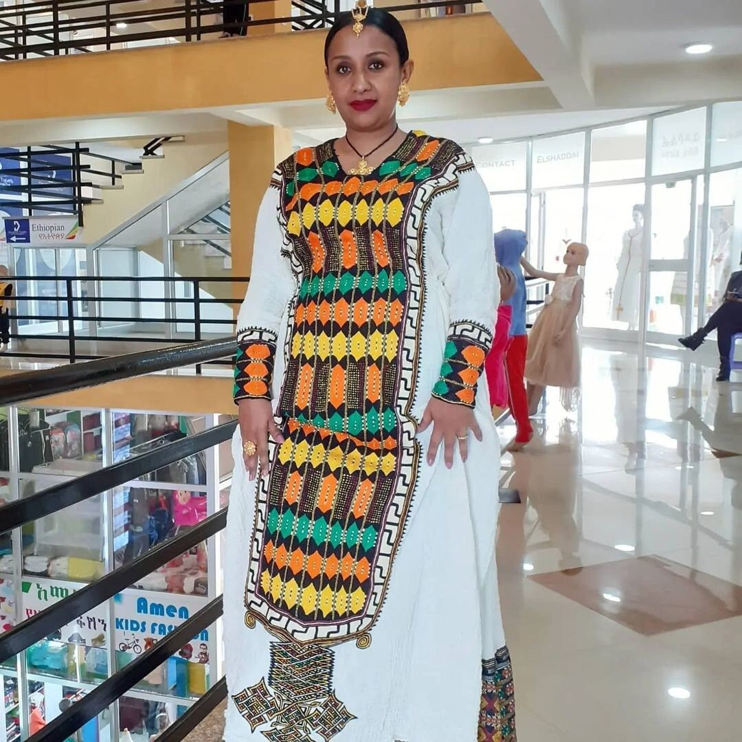 Beautiful Habesha Dress Handwoven Habesha Kemis Modern Traditional Dress Eritrean Dress ሀበሻ ቀሚስ ሀበሻ ልብስ