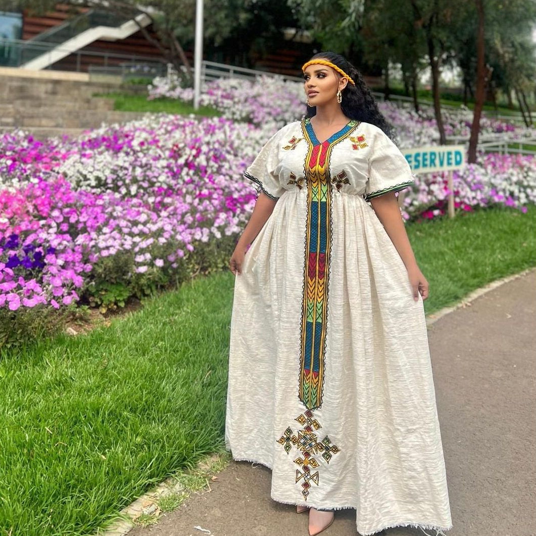 Gorgeous Habesha Dress Handwoven Habesha Kemis Modern Traditional Dress Eritrean Dress ሀበሻ ቀሚስ ሀበሻ ልብስ