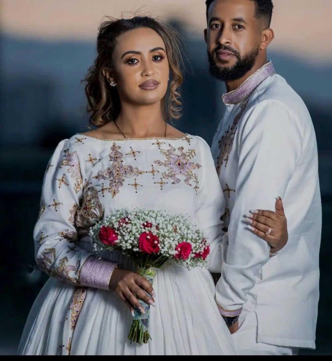 Habesha Wedding Outfit Couples' Wedding Cloth Habesha Couples' Wedding Dress Habesha Kemis Zuria Habesha Cloth for Couples ሀበሻ ቀሚስ ሀበሻ ልብስ