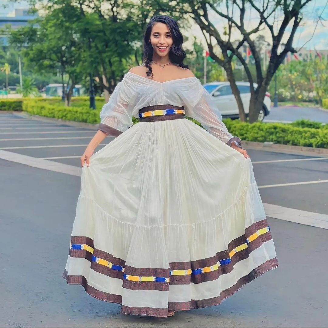 Brown Shoa Oromo Dress | Traditional Oromo Wear with Modern Style S Brown Shoa Oromo Dress | Traditional Oromo Wear with Modern Style S