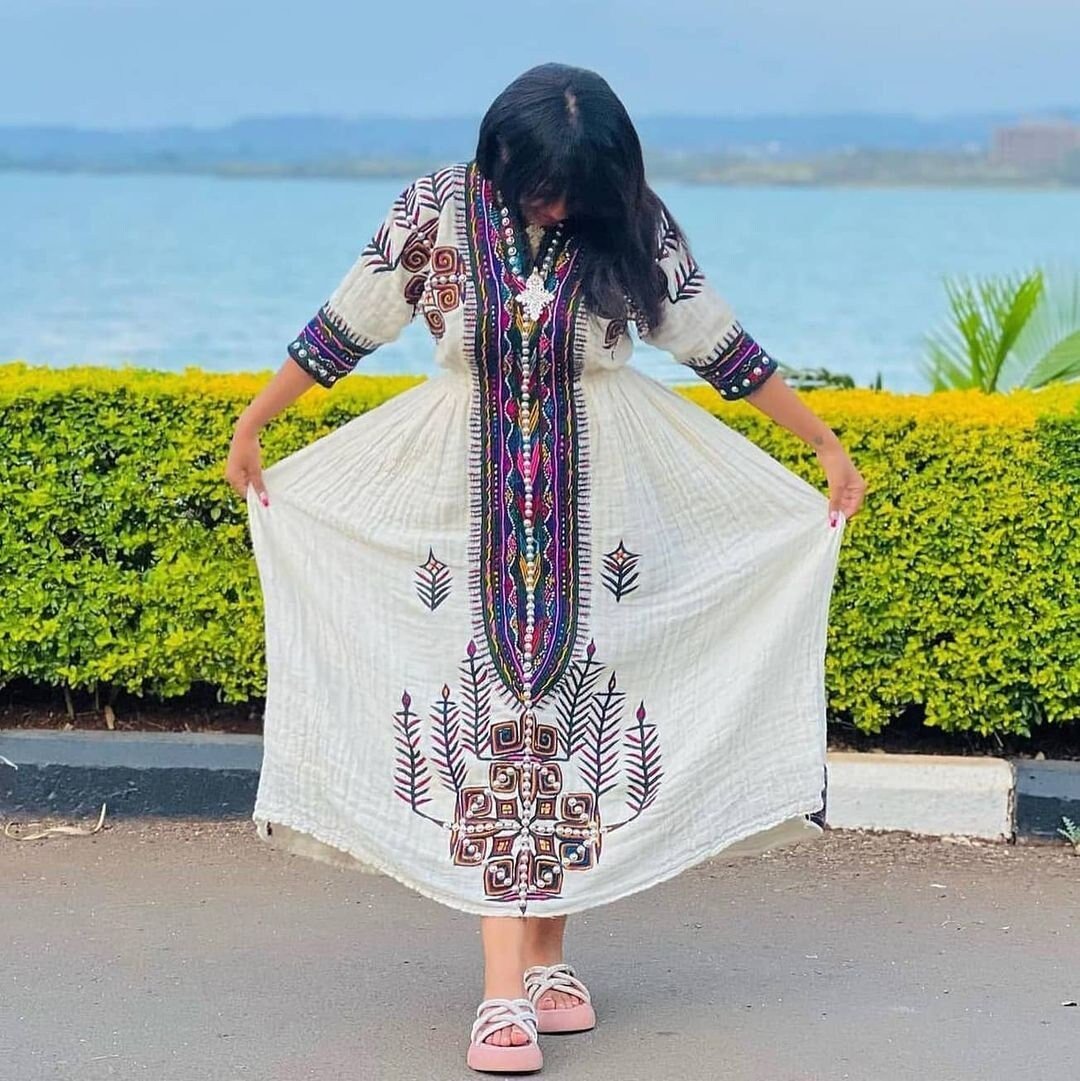 Ethiopian Traditional Dress Modern Habesha Kemis Handwoven Habesha Libs Eritrean Dress ሀበሻ ቀሚስ ሀበሻ ልብስ