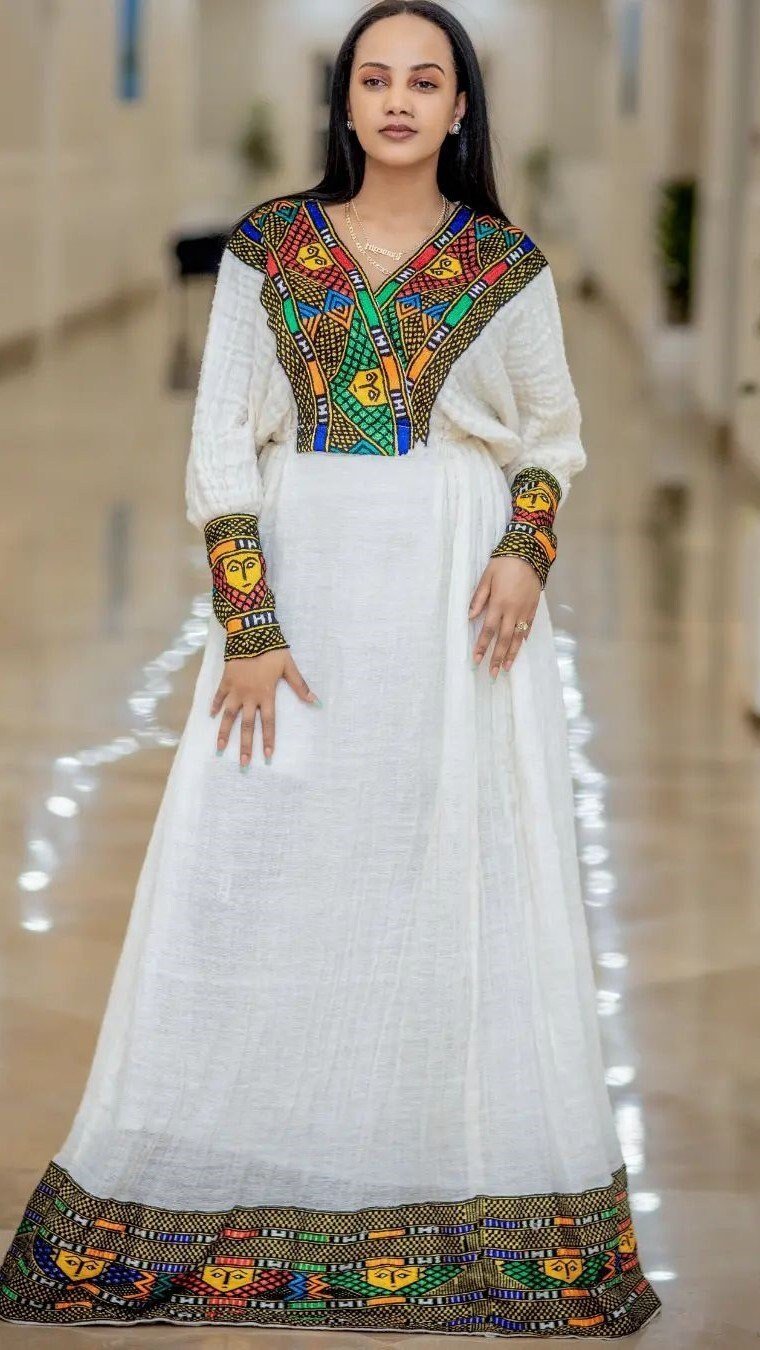 Beautiful Pattern Ethiopian Dress Habesha Dress Women's Dress Habesha Kemis Eritrean Dress Women's Style S Beautiful Pattern Ethiopian Dress Habesha Dress Women's Dress Habesha Kemis Eritrean Dress Women's Style S