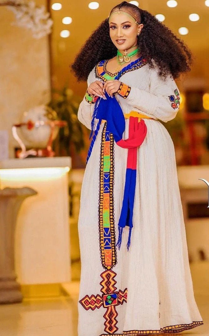 Beautiful Ashenda Dress Traditional Ethiopian Dress Habesha Dress Handwoven Habesha Kemis Eritrean Dress Ashenda Dress ሀበሻ ቀሚስ ሀበሻ ልብስ