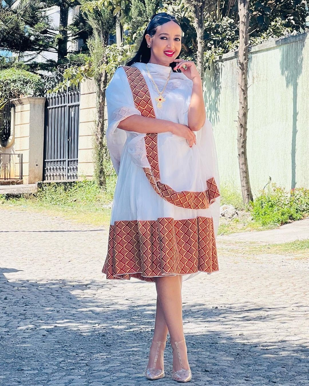 Modern Ethiopian Dress Simple Habesha Dress Women's Dress Habesha Kemis Eritrean Dress Women's Style ሀበሻ ቀሚስ ሀበሻ ልብስ
