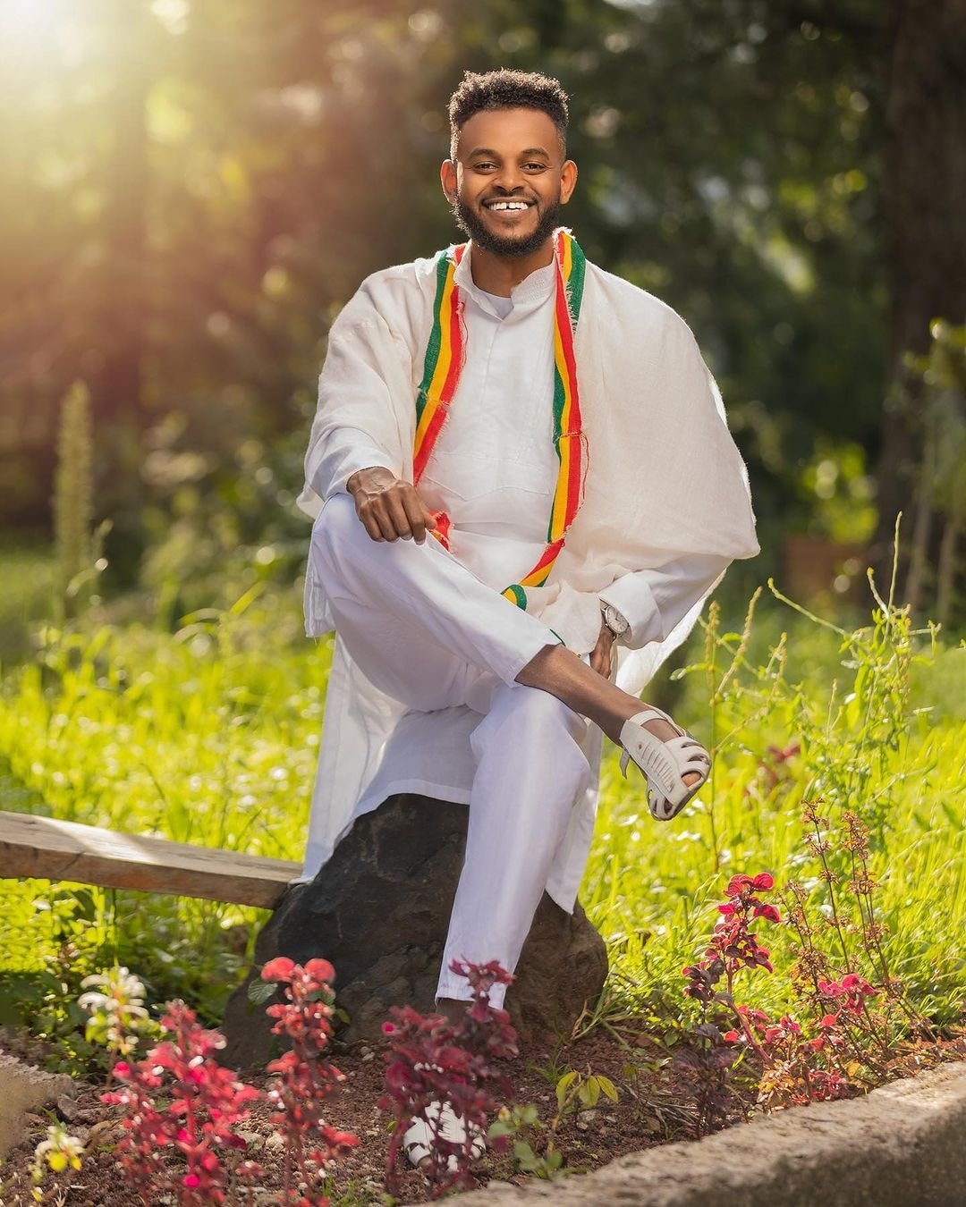 Hand woven Habesha Shirt For Men Complete Men's Outfit With Shoes ሀበሻ