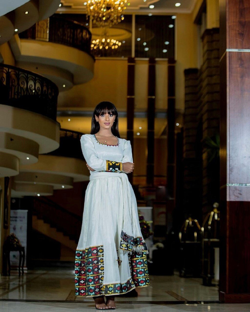Black design habesha dress modern Ethiopian dress