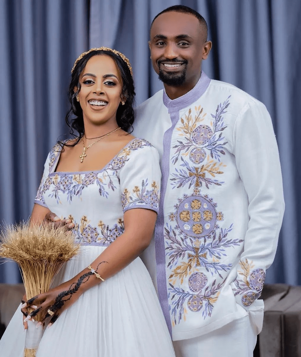 Stunning Habesha Couples Ensemble for Weddings Habesha Wedding Outfit Matching Couples Outfit