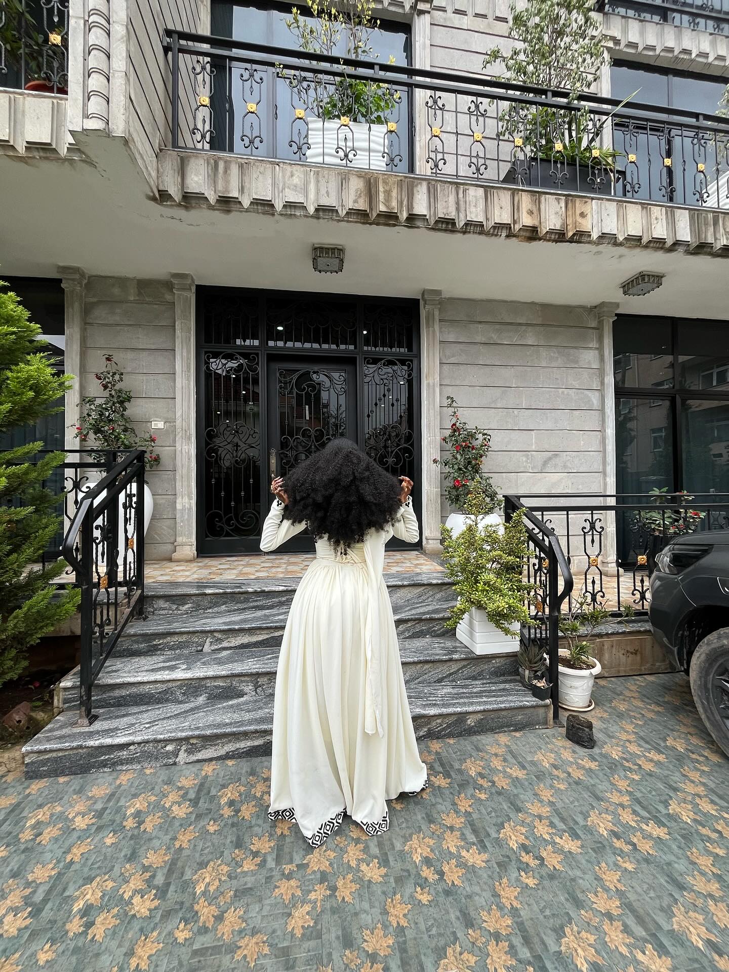 Elegant White Ethiopian Dress Black Geometric Border Design Habesha Kemis Graceful Habesha Dress For Occasions 0081