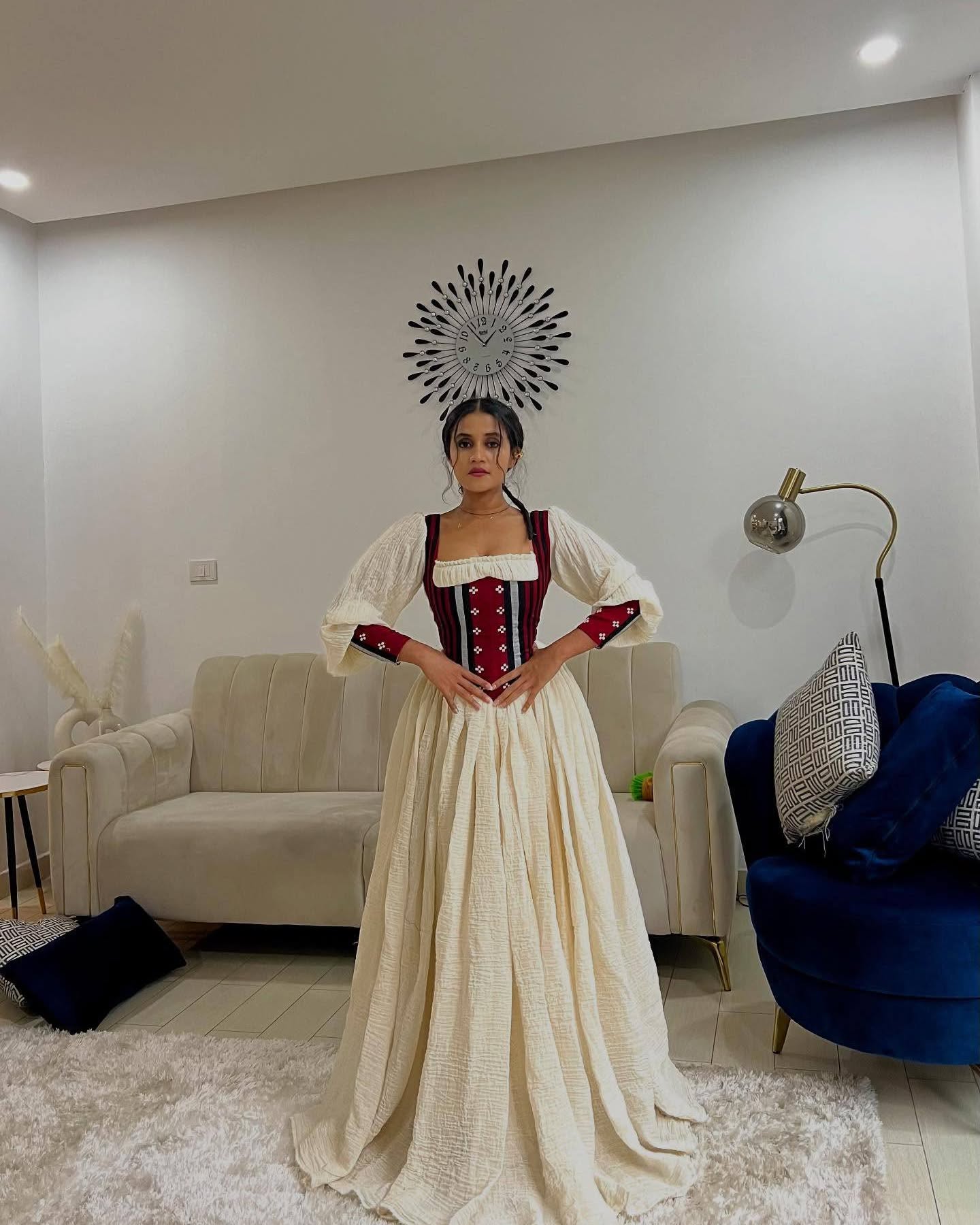 Modern Habesha Dress Ethiopian & Eritrean Style Habesha Kemis Ethiopian Clothing With Corset Inspired Bodice 146