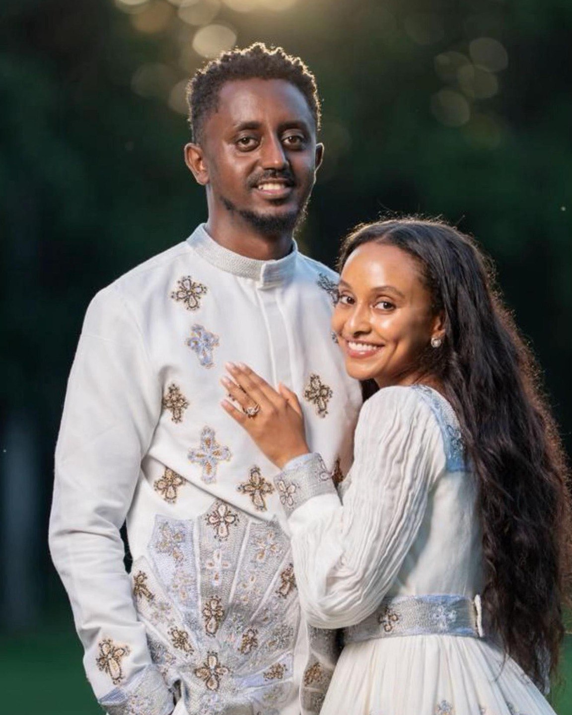 Ethiopian Couple Dress Matching Habesha Outfits for Couples Traditional Matching Set 188