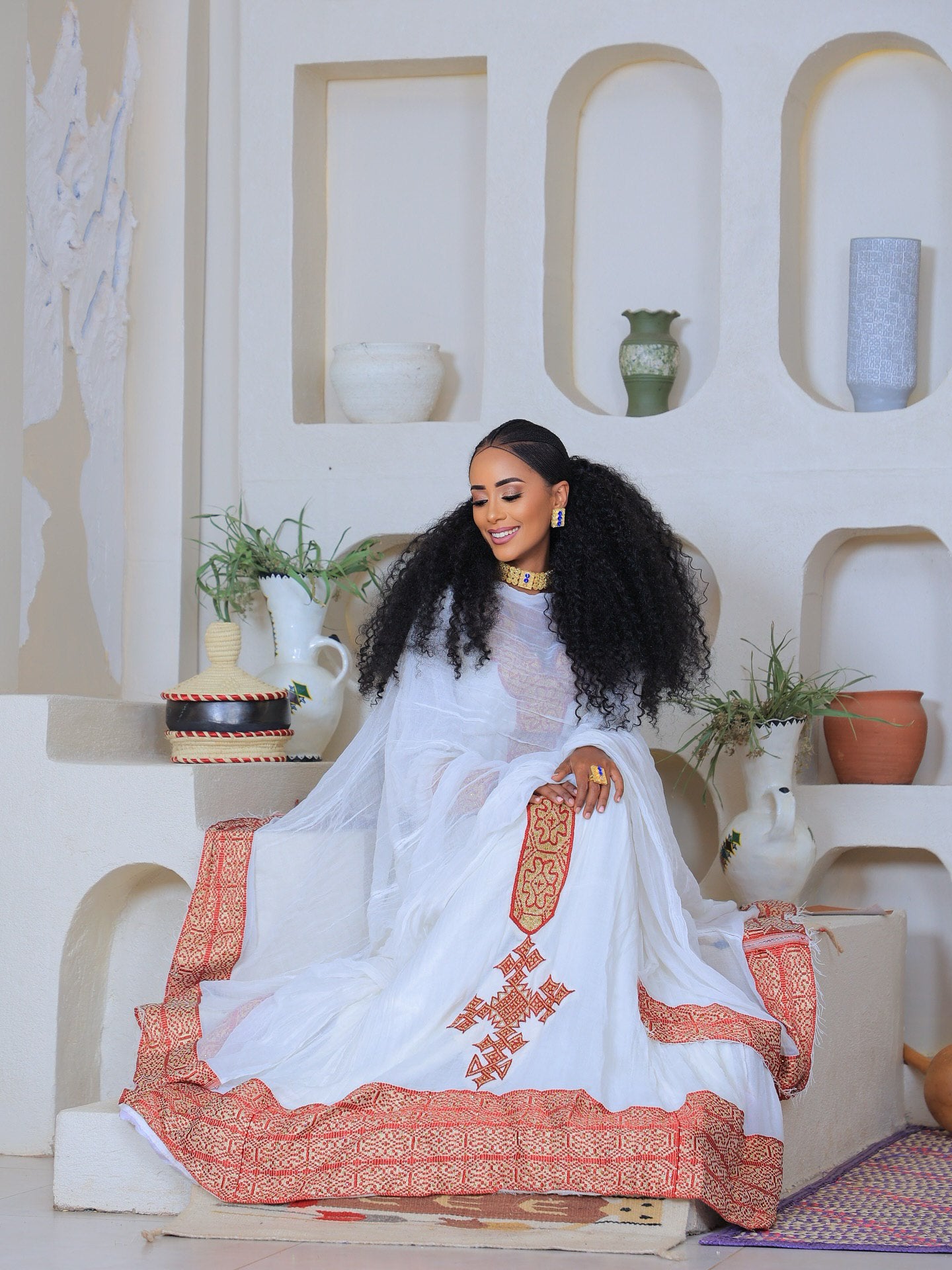 Traditional Ethiopian Dress White Habesha Kemis Authentic Habesha Dress Made from Traditional Habesha Cloth 125