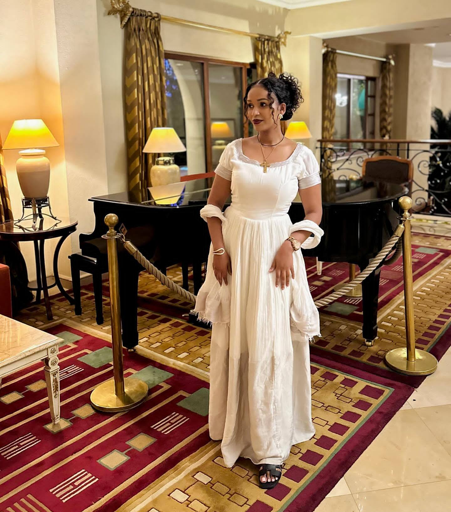 White Habesha Dress Festive Habesha Kemis Timeless Beauty in Traditional Ethiopian Clothing 187