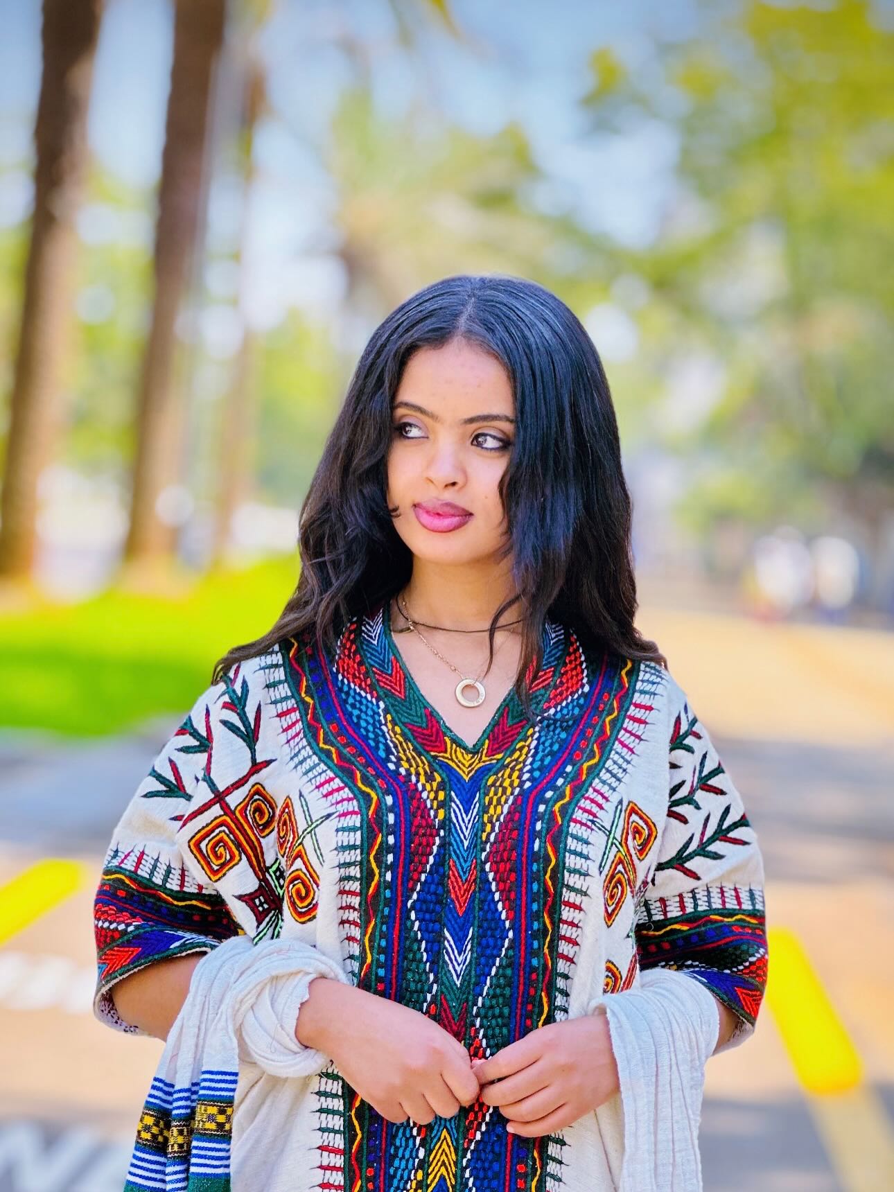 Multicolor Ethiopian Clothing Beautiful Habesha Dress For Women Handwoven Habesha Kemis 199