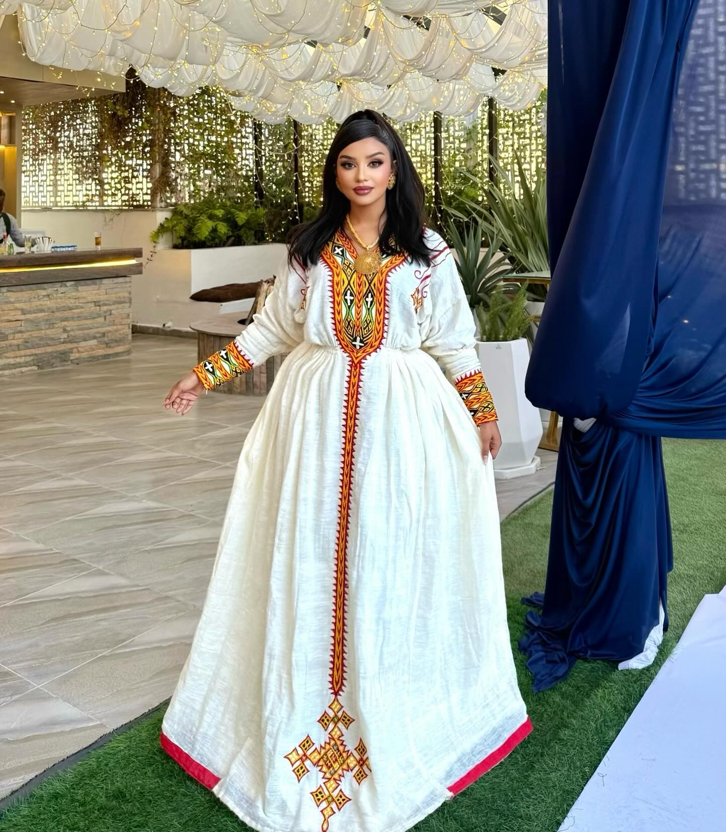 Elegant Ethiopian Dress Authentic Habesha Cloth with Traditional Embroidery