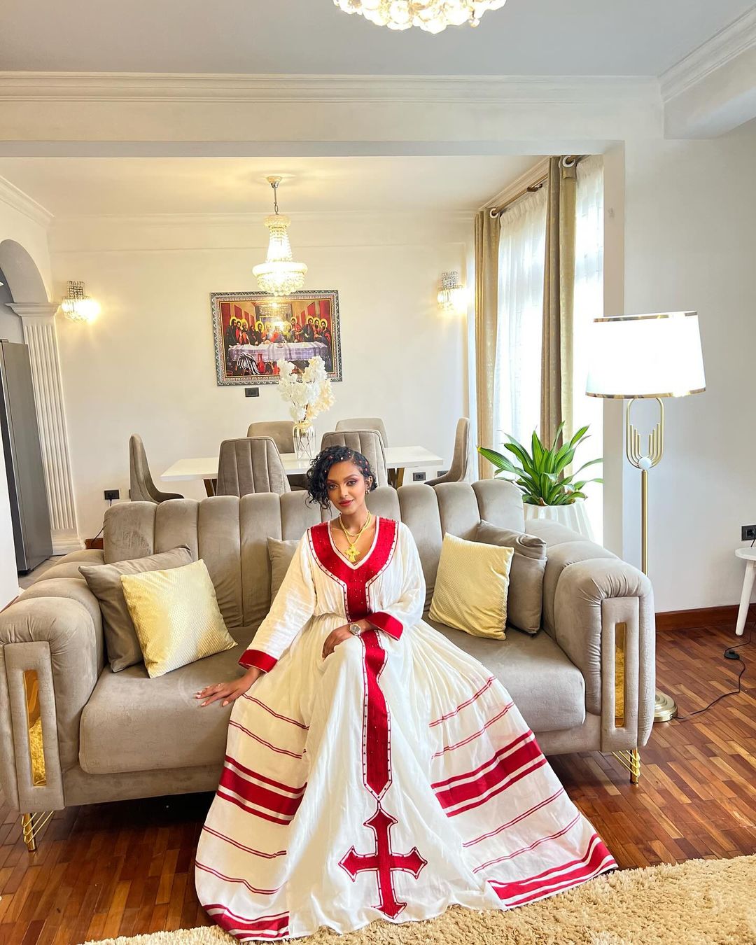 Timeless simplicity habesha dress beautiful red design habesha kemis