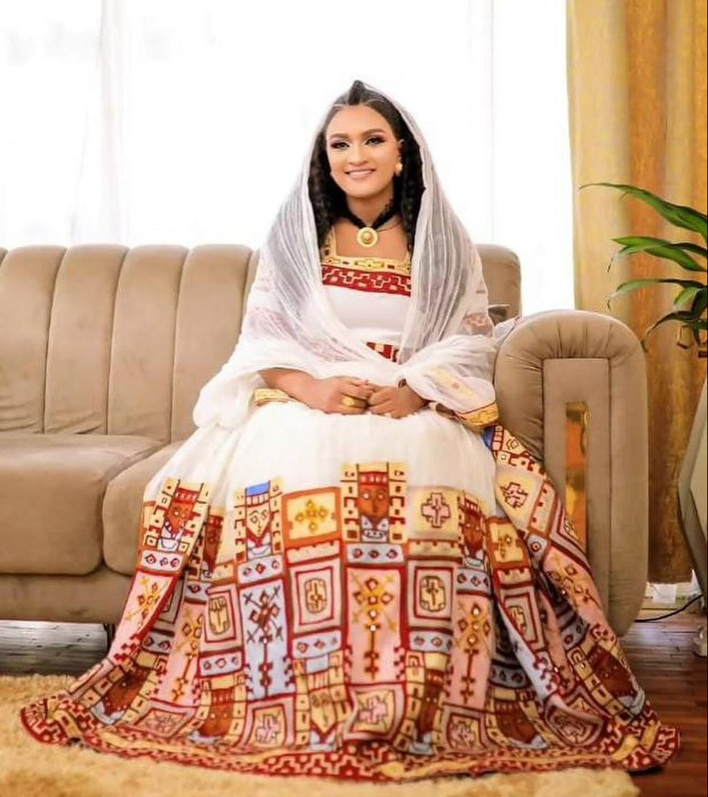 Ethereal Elegance Habesha dress Exquisite Habesha kemis with Intricate Detailing