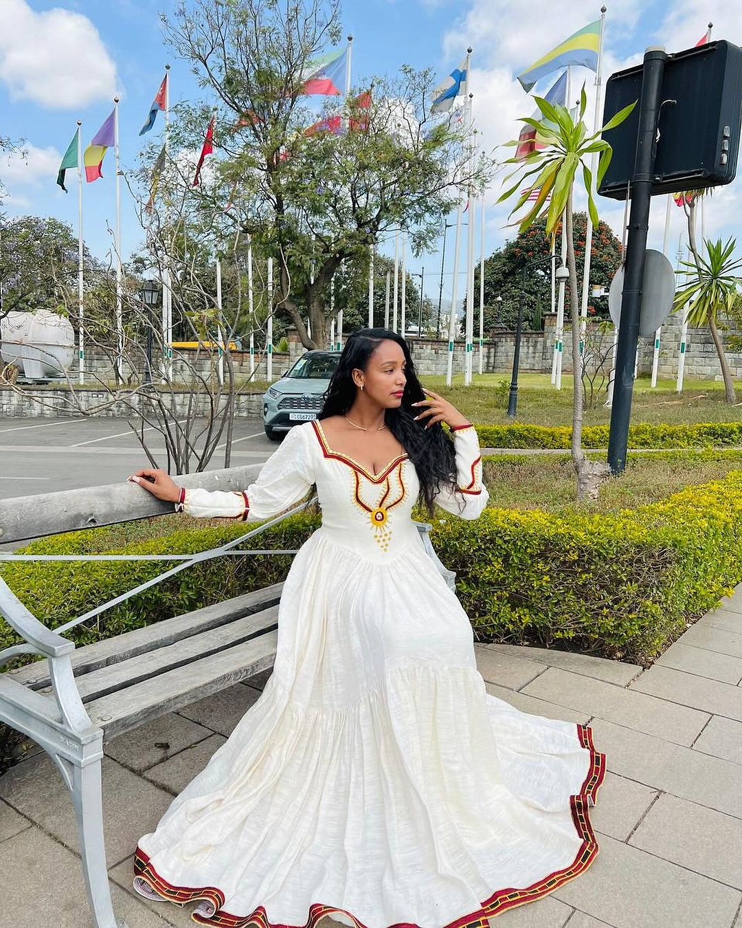 Red Design Unique Habesha Dress Modern Habesha Kemis Ethiopian Dress Style