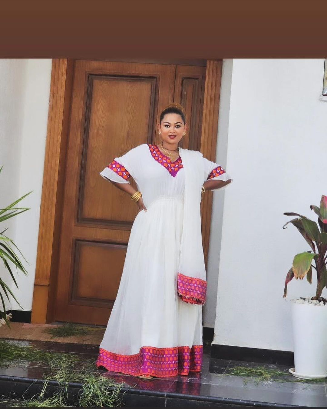 Vibrant Pink Design Simple Habesha Dress Modern Habesha Kemis Ethiopia TheEthiopianStore Vibrant Pink Design Simple Habesha Dress Modern Habesha Kemis Ethiopia TheEthiopianStore