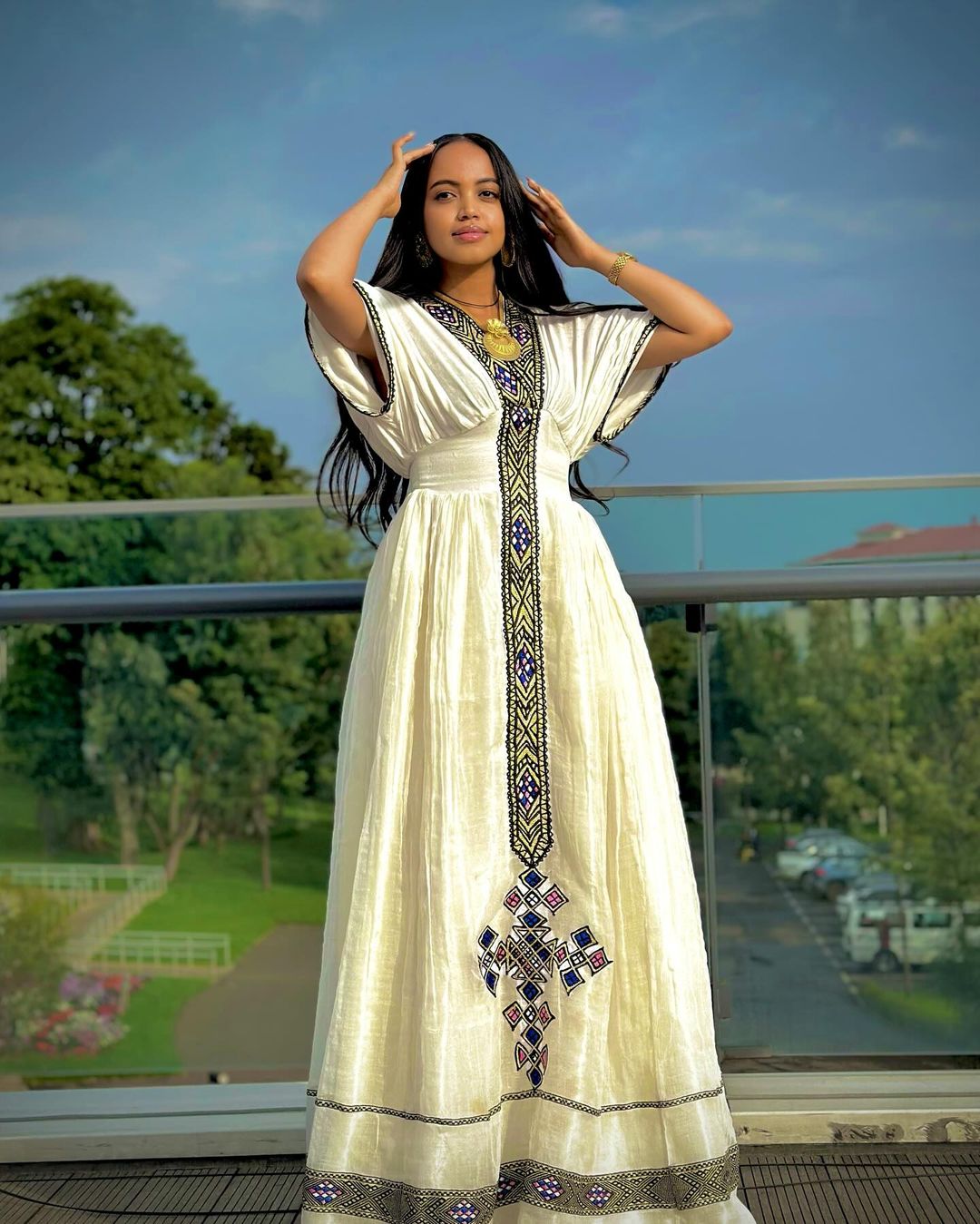 Royal Blue Tilet Cultural Ethiopian Dress XXL Royal Blue Tilet Cultural Ethiopian Dress XXL