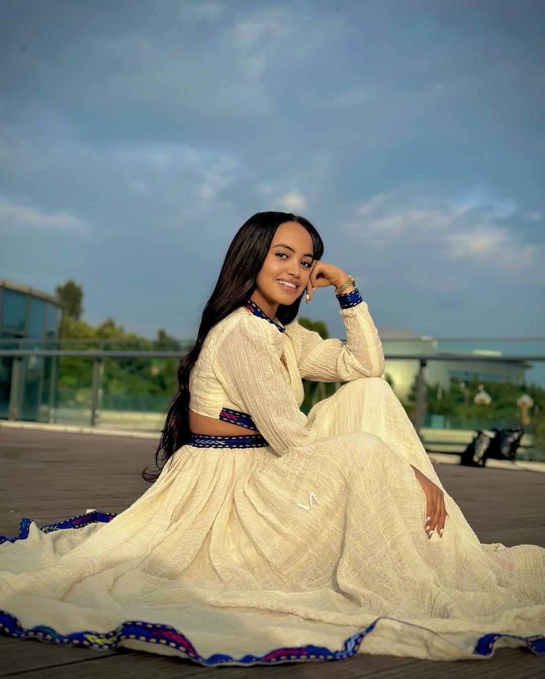 Blue Habesha Dress Crop Top and Skirt Set Habesha Kemis