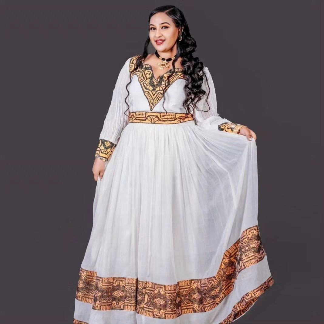 Light Color Design Ethiopian Traditional Dress