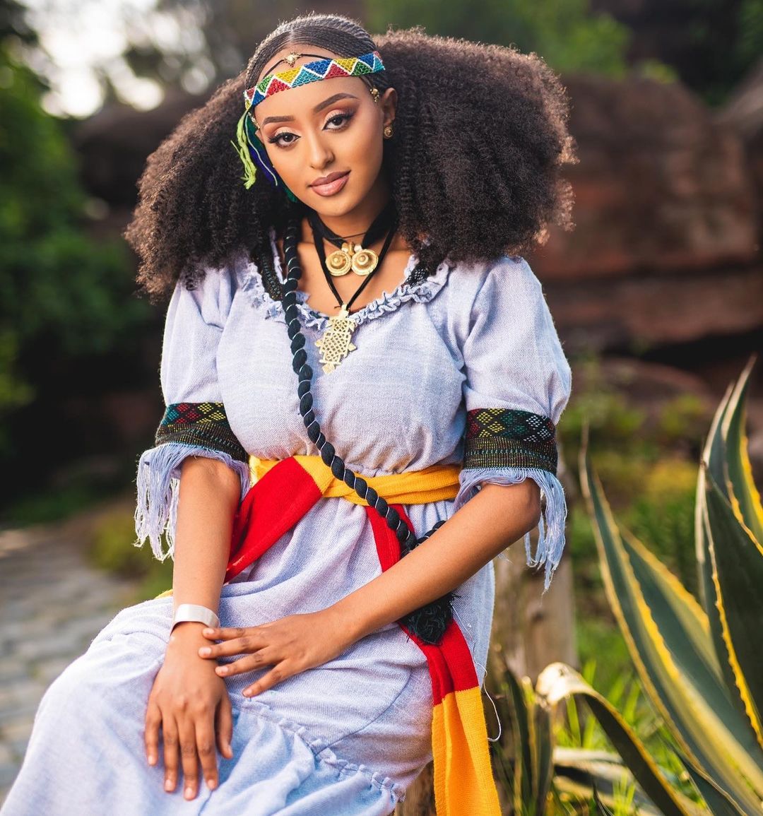 Stunning Blue Elegant Habesha Dress
