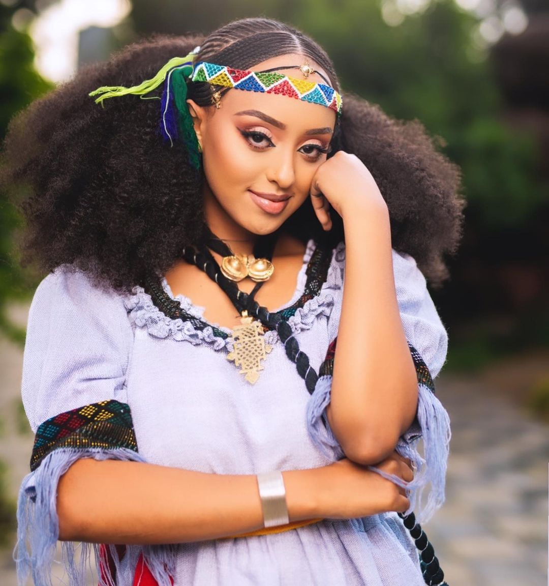 Stunning Blue Elegant Habesha Dress Ethiopian Traditional Dress
