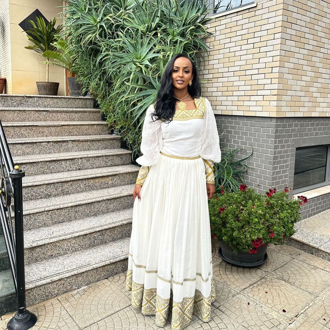 Simple Habesha Dress Light Color Modern Habesha Kemis