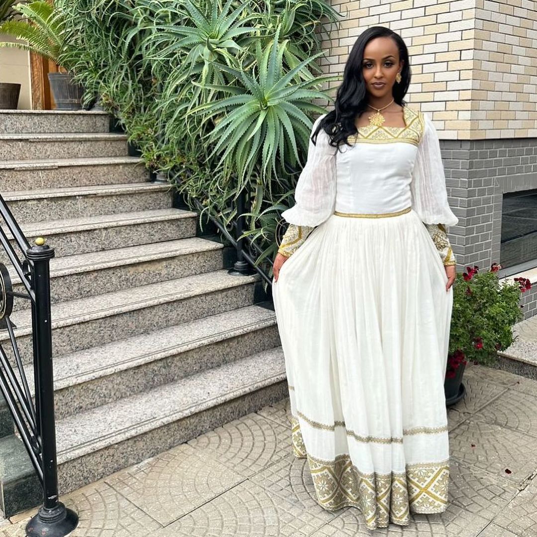Simple Habesha Dress Light Color Modern Habesha Kemis