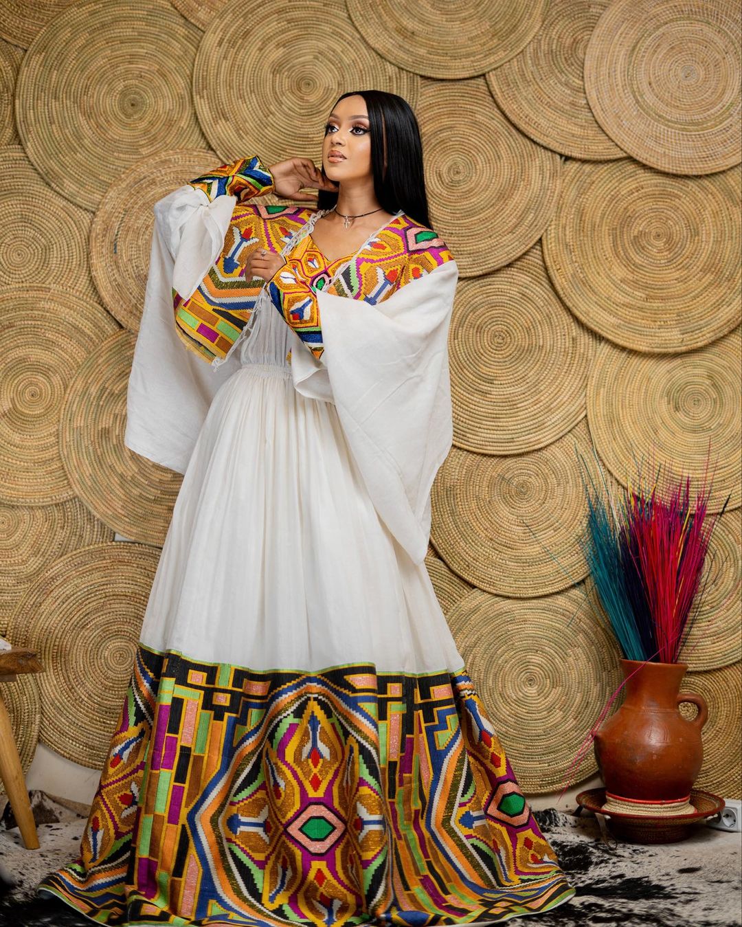 Detailed Pattern Modern Habesha Dress Exquisite Habesha Event Dress XXL Detailed Pattern Modern Habesha Dress Exquisite Habesha Event Dress XXL