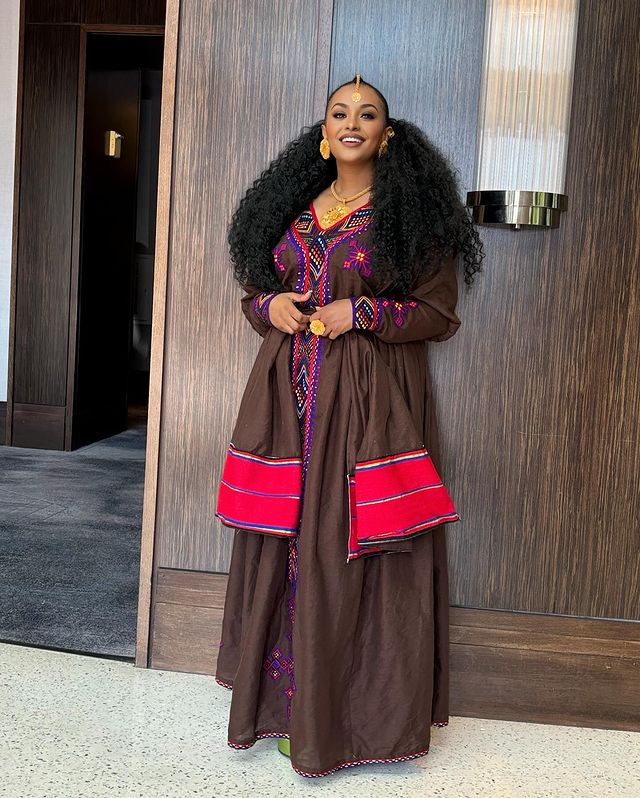 Brown Habesha Dress Cultural Habesha Kemis